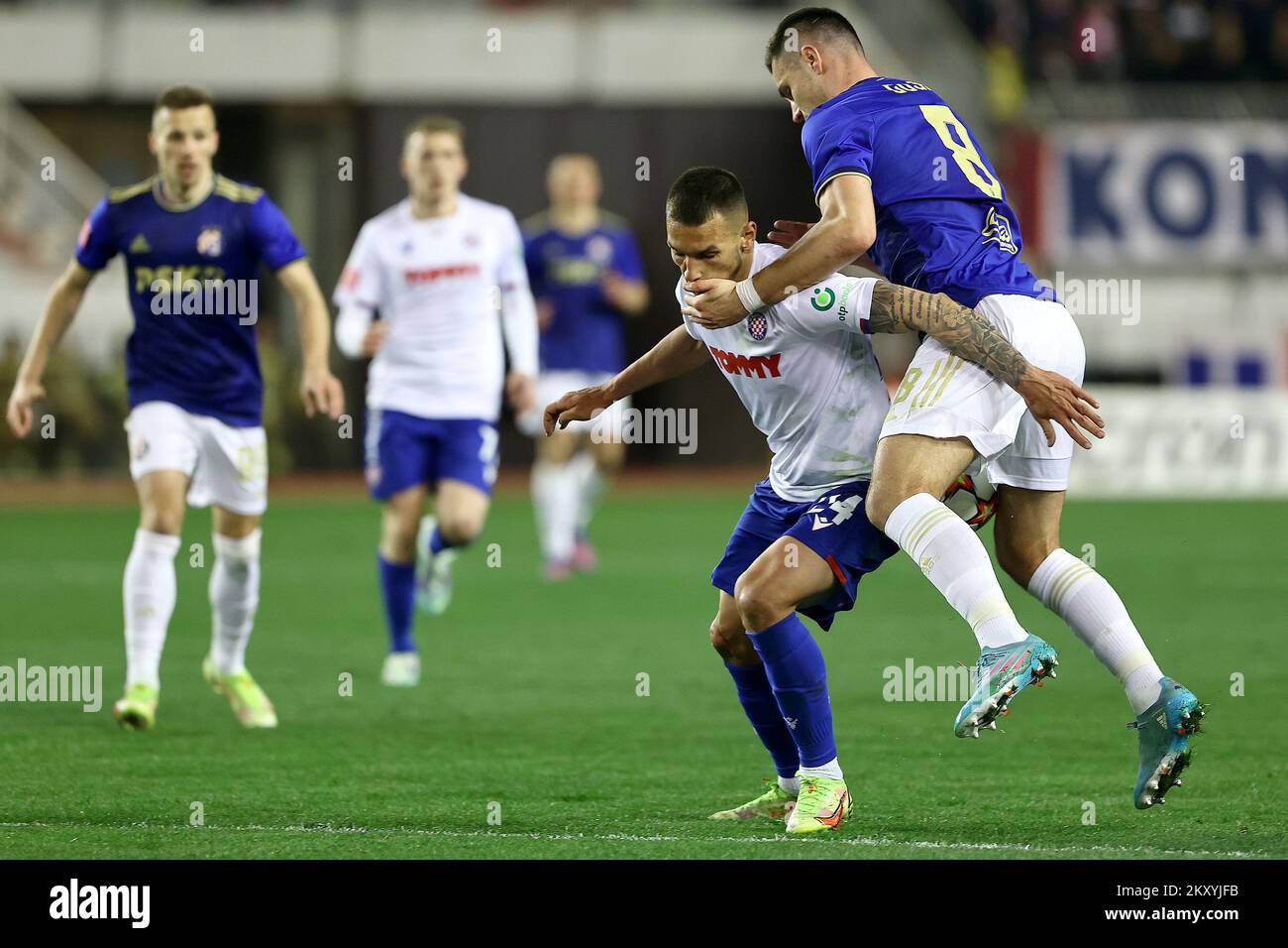 Dino Mikanovic of Hajduk Split and Amer Gojak of Dinamo Zagreb