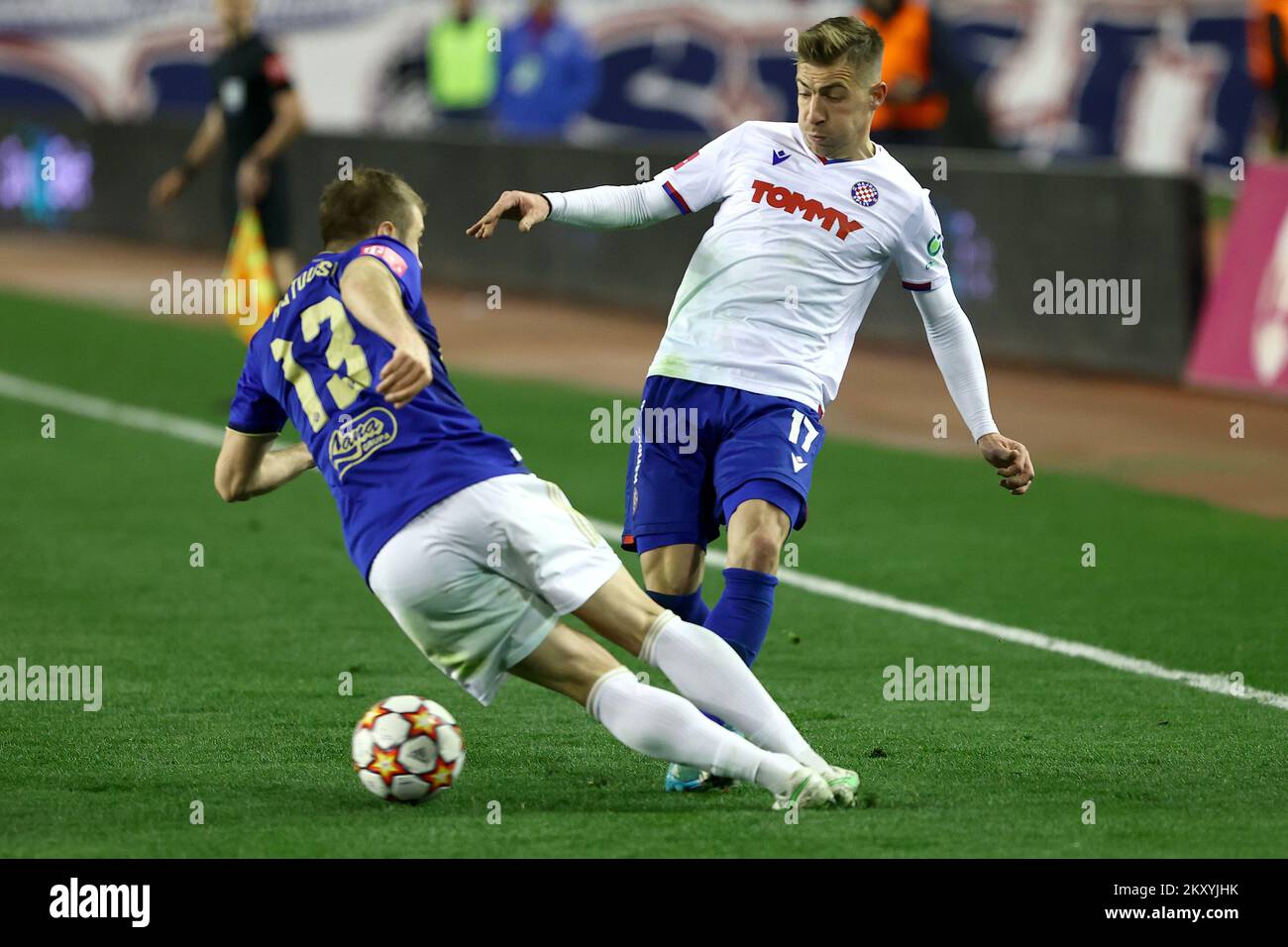 Dario Melnjak of Hajduk Split and Stefan Ristovski of Dinamo