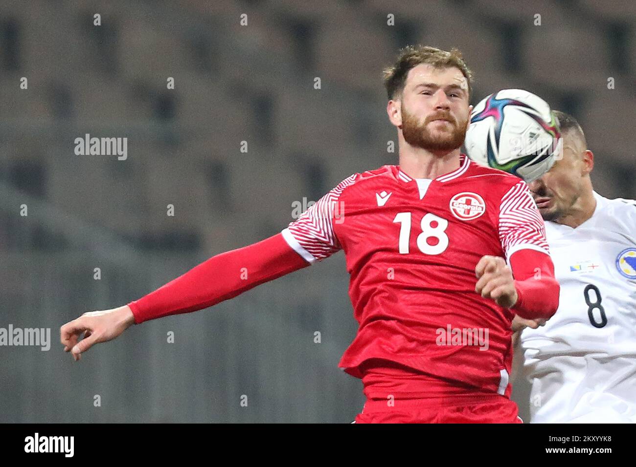 Football player Budu Zivzivadze during a friendly football match between  Bosnia and Herzegovina and Georgia in Zenica, Bosnia and Herzegovina on  March 25, 2022. Photo: Armin DurgutPIXSELL Stock Photo - Alamy