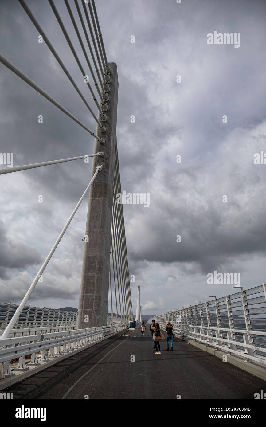 The photo shows the Peljesac Bridge in Klek, Croatia on April 9, 2022