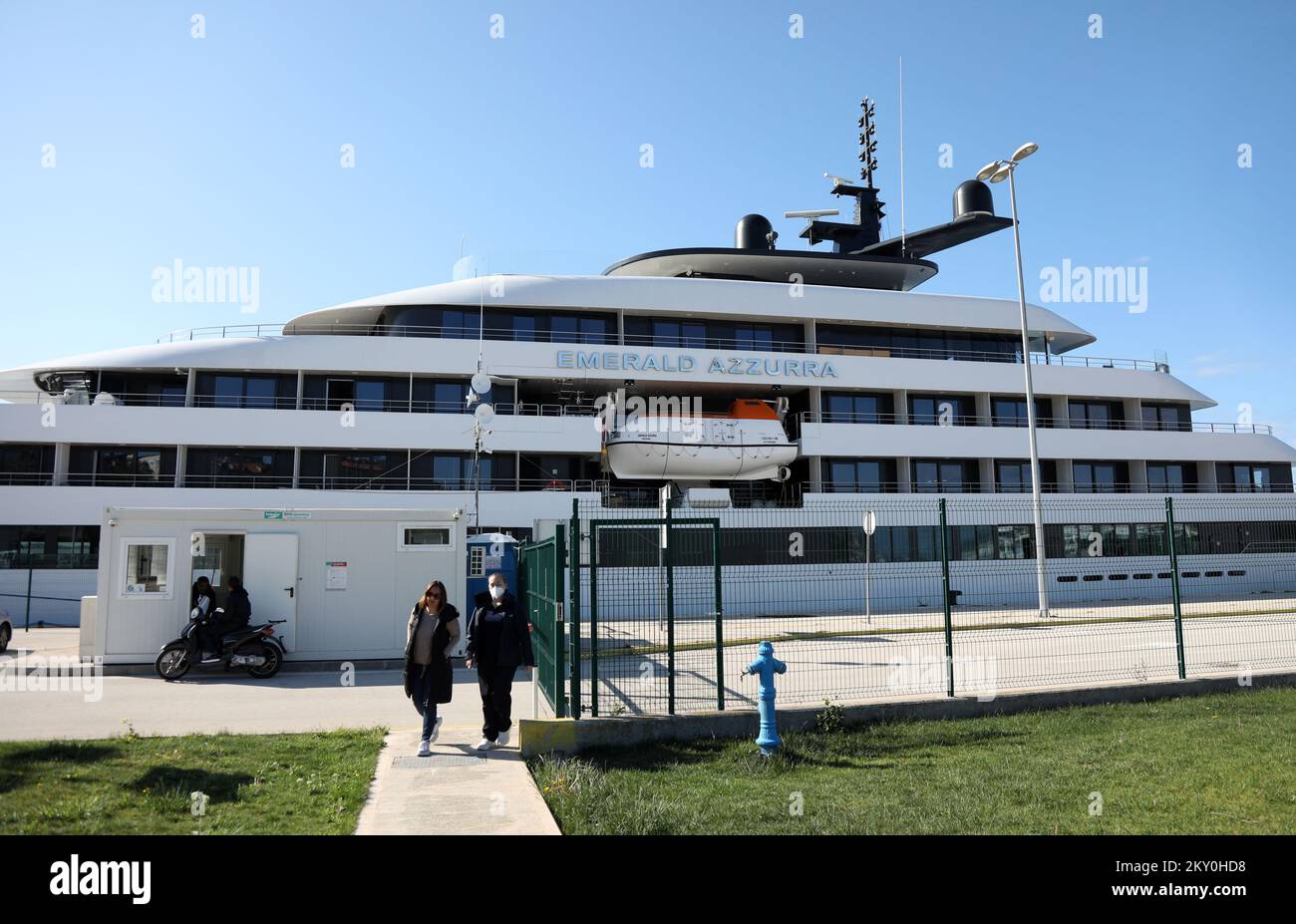Modern Luxury Yacht Emerald Azzura is seen at Sea Port Sibenik on April