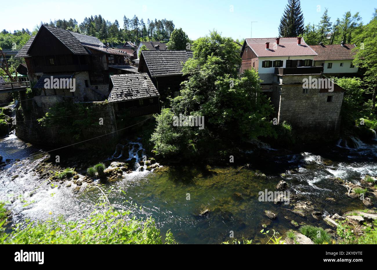 Photo taken on May 19, 2022 shows river Slunjcica in Rastoke village