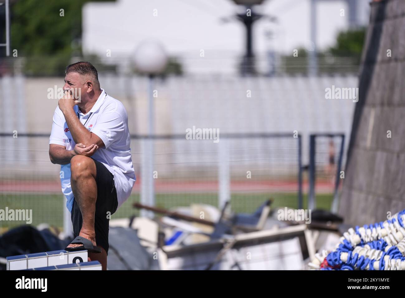 Zoran Bajic of Croatian Water Polo team during last training on Mladost
