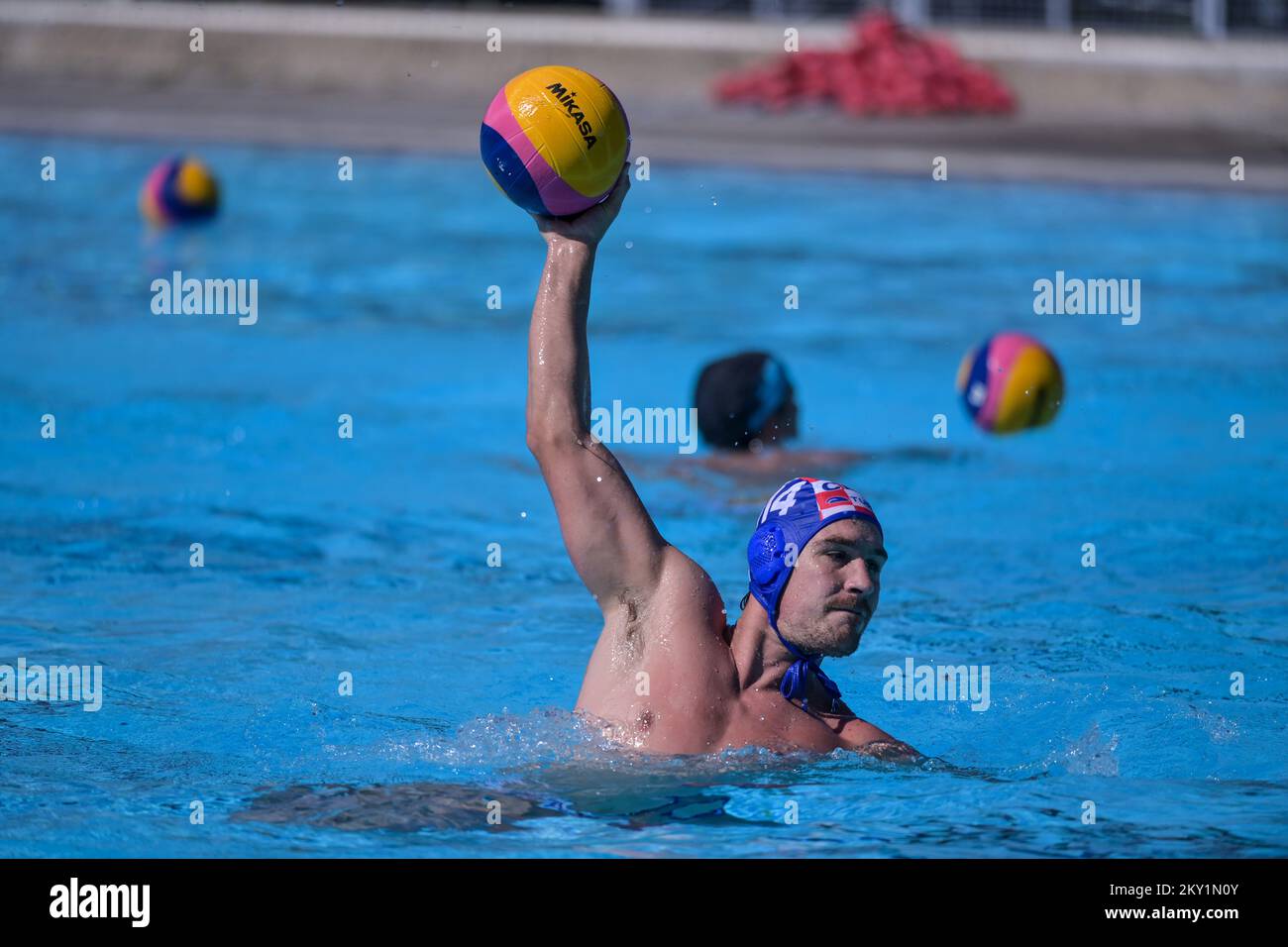 Croatian Water Polo team during last training on Mladost pool before