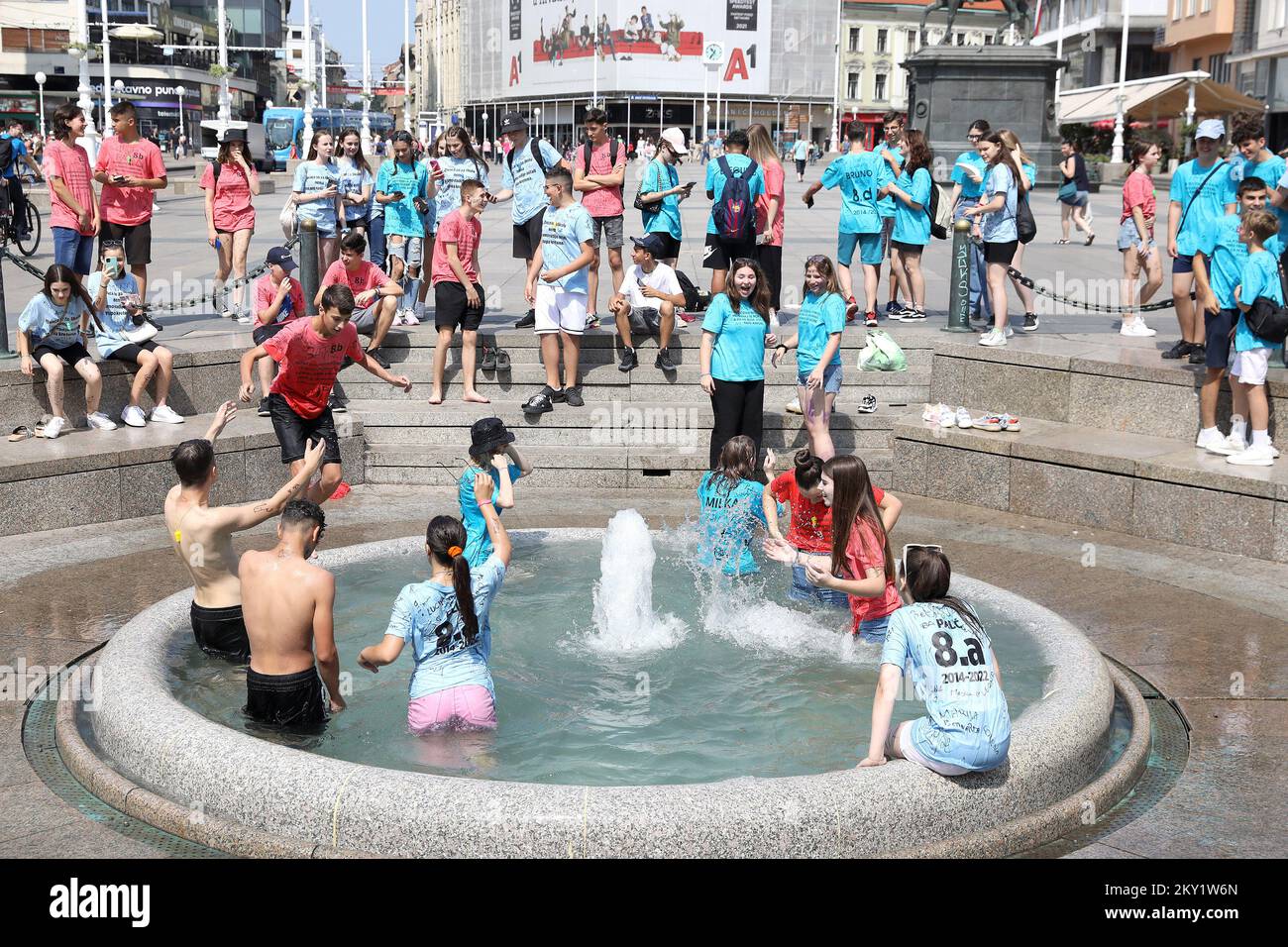 After finishing Elementary school, the students decided to take a bath ...