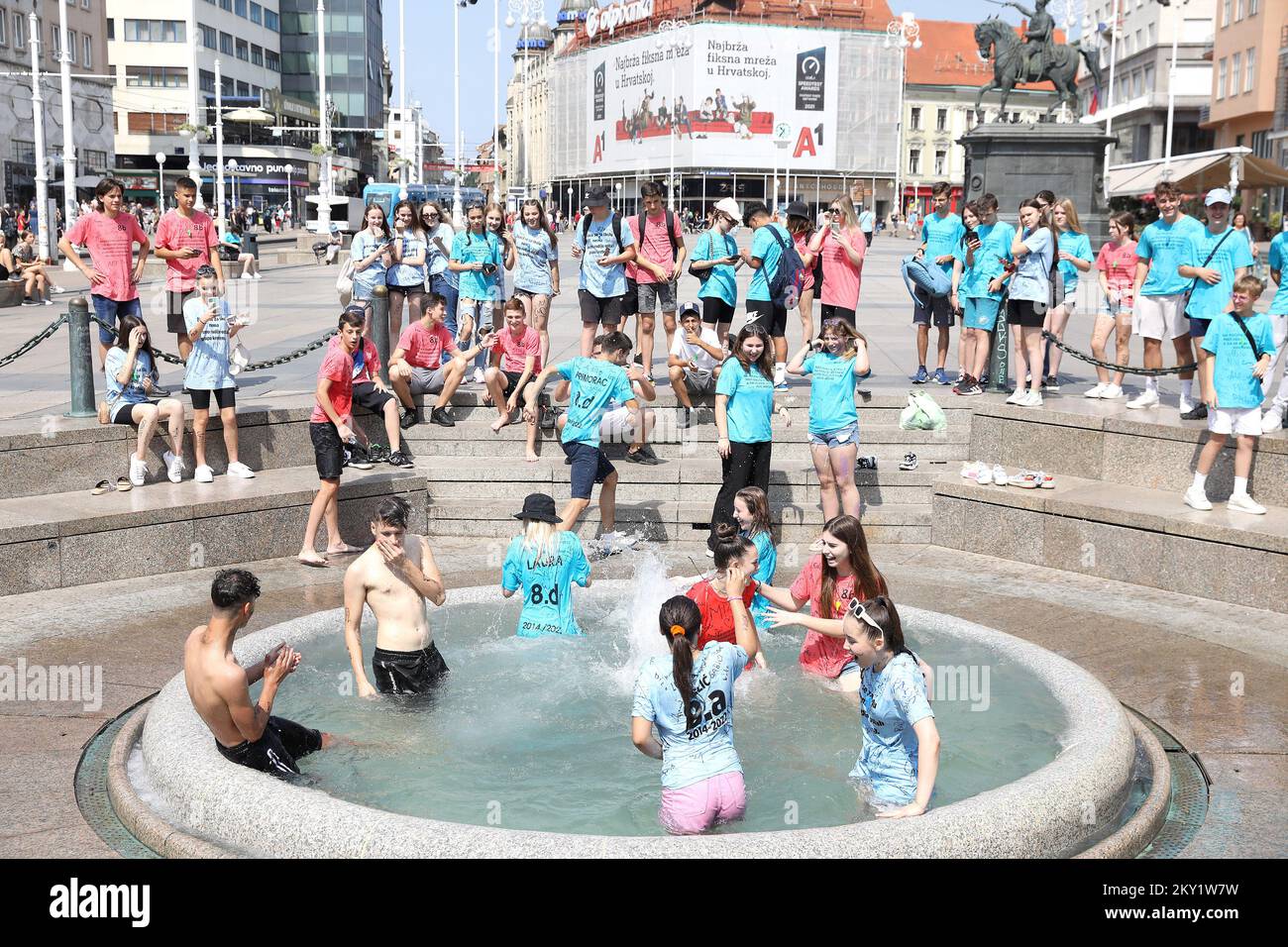 After finishing Elementary school, the students decided to take a bath ...