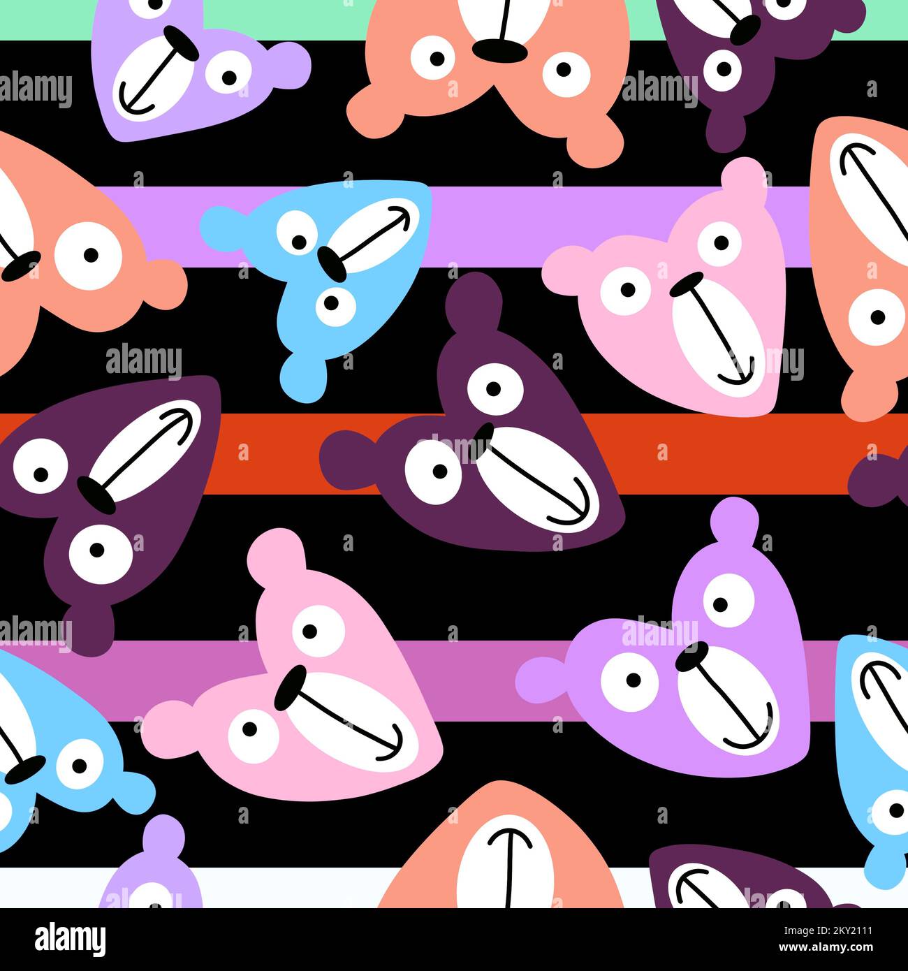 Cartoon toys animals seamless fluffy bears pattern for wrapping paper ...
