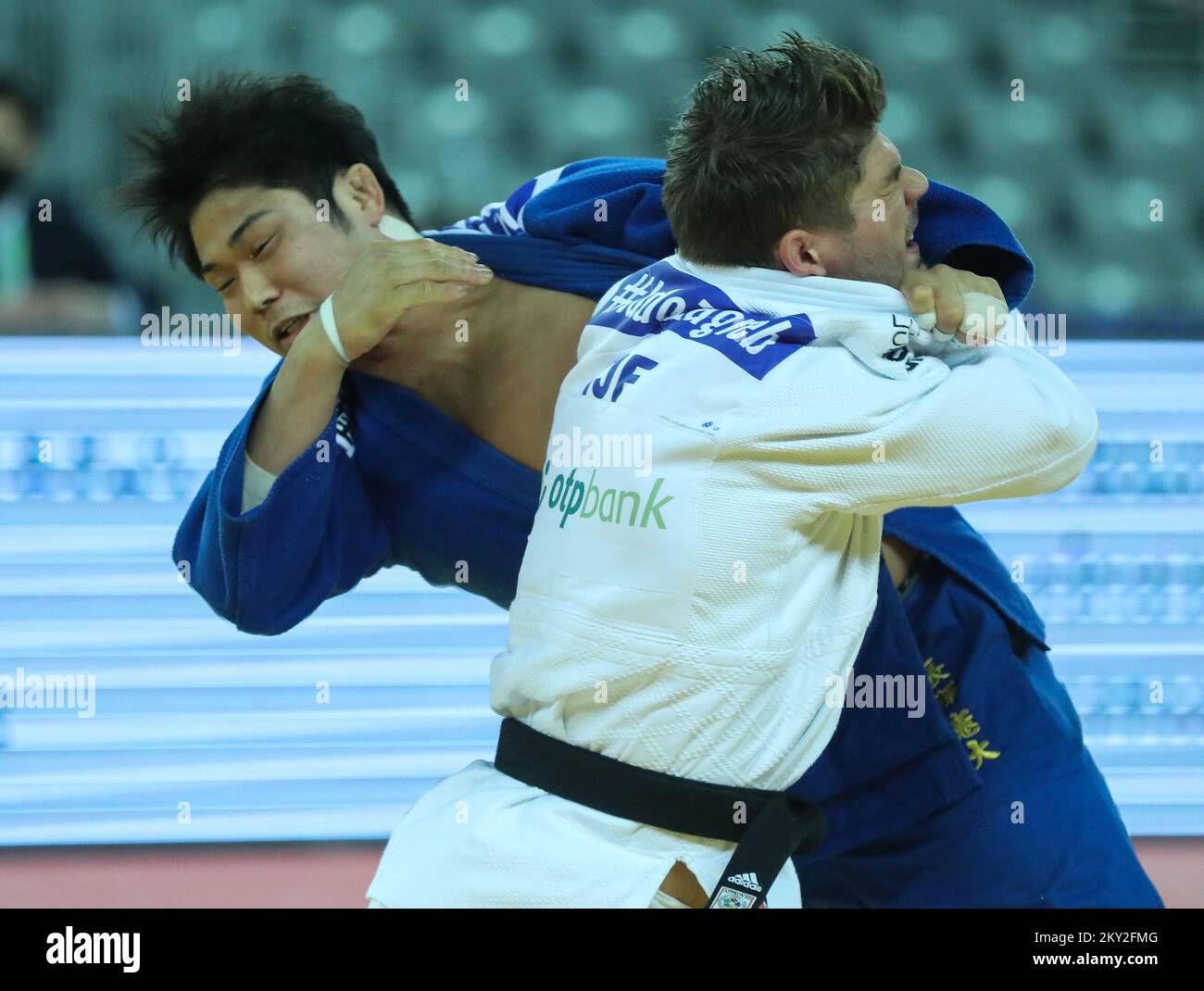 Noel Van T End of the Netherlands fights against Kent Nagasawa of Japan in the category of men up to 90 kg during the IJF World Tour Zagreb Grand Prix, held at the Zagreb Arena, in Zagreb, Croatia, on July 17, 2022. Photo: Zeljko Hladika/PIXSELL Stock Photo