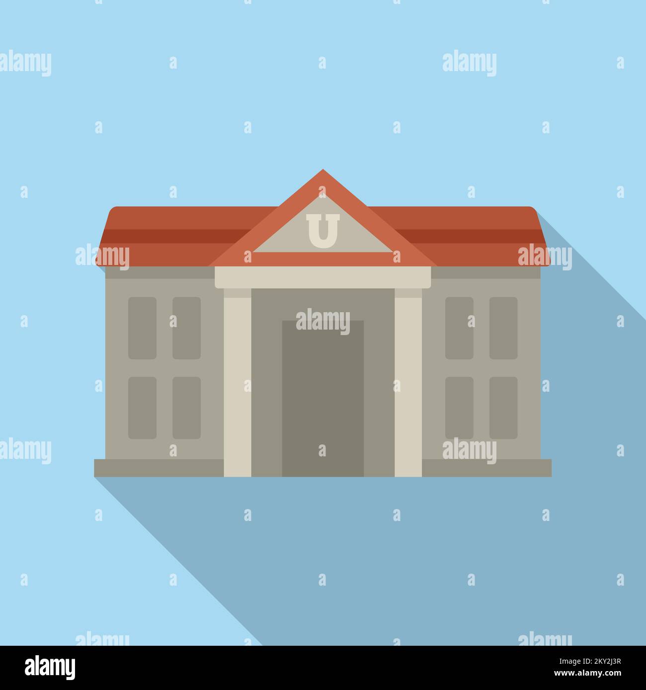 University icon flat vector. Campus education. Park people Stock Vector ...