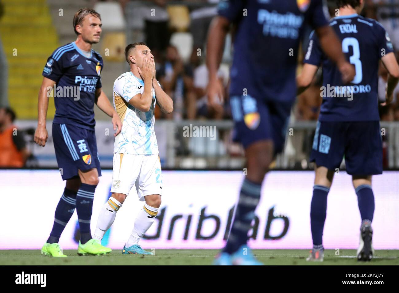 Alen Halilovic of HNK Rijeka controls a ball during the 1st leg of second  qualifying round of UEFA Conference League between HNK Rijeka and  Djurgardens at HNK Rijeka stadium, in Rijeka, Croatia