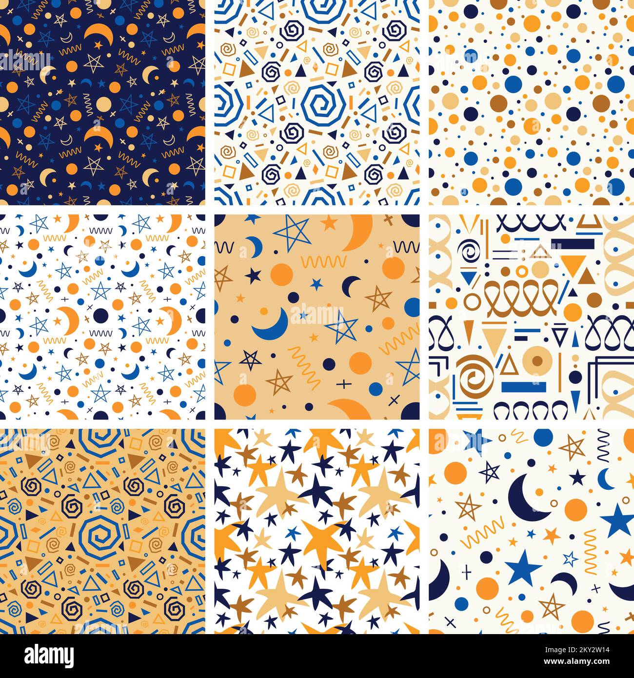 Collection of festive patterns. Vector illustration Stock Vector Image