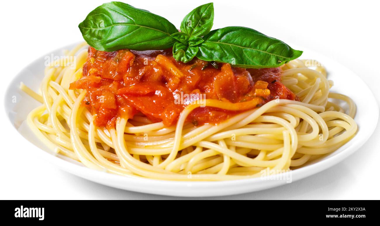 Pasta Spaghetti dish Stock Photo