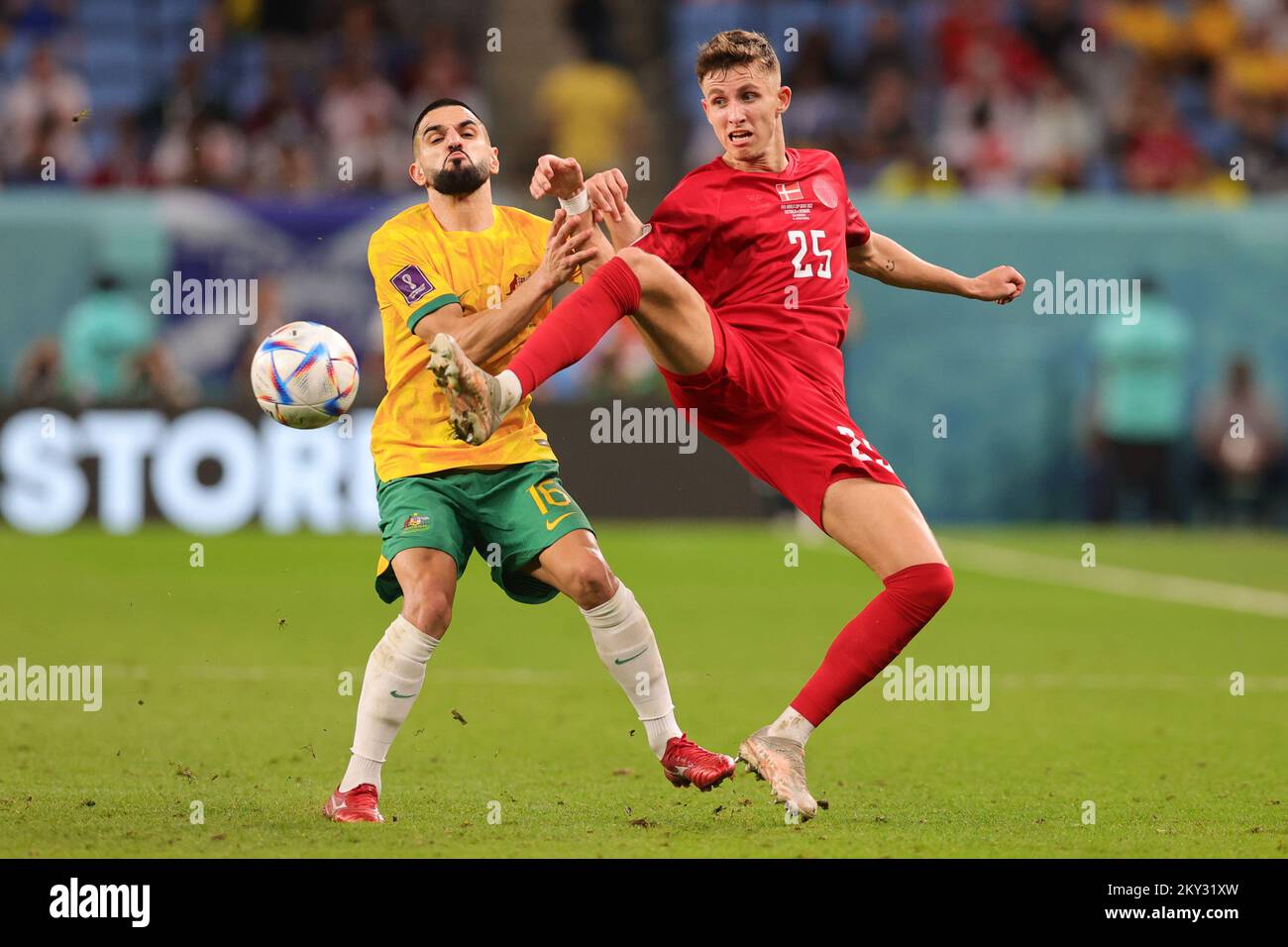 Al Wakrah Qatar 30th Nov 2022 Aziz Behich Of Australia And Jesper