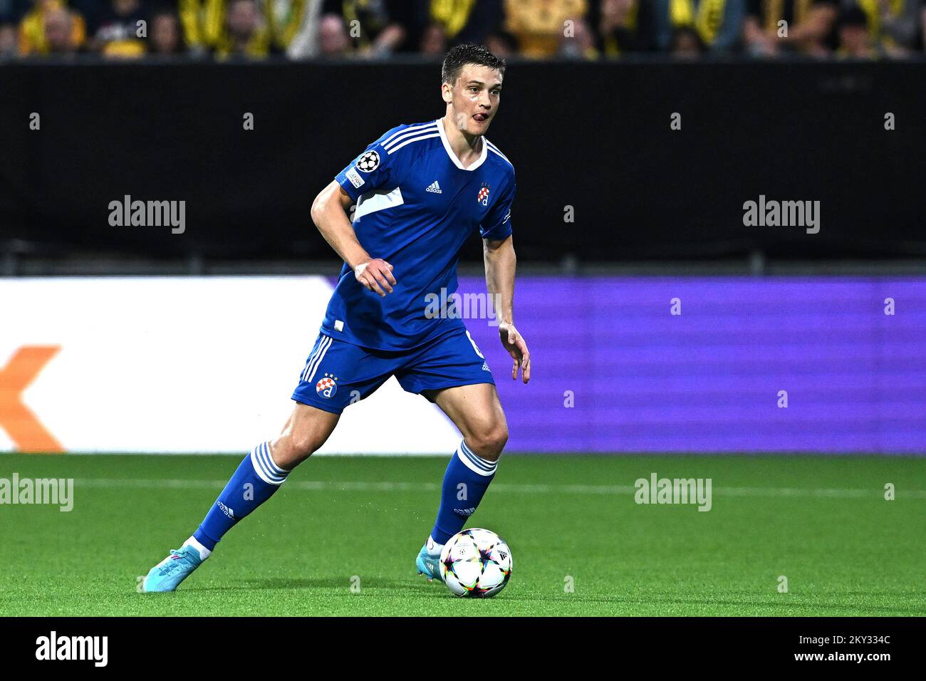 Haris Vuckic of HNK Rijeka controls a ball during the 1st leg of