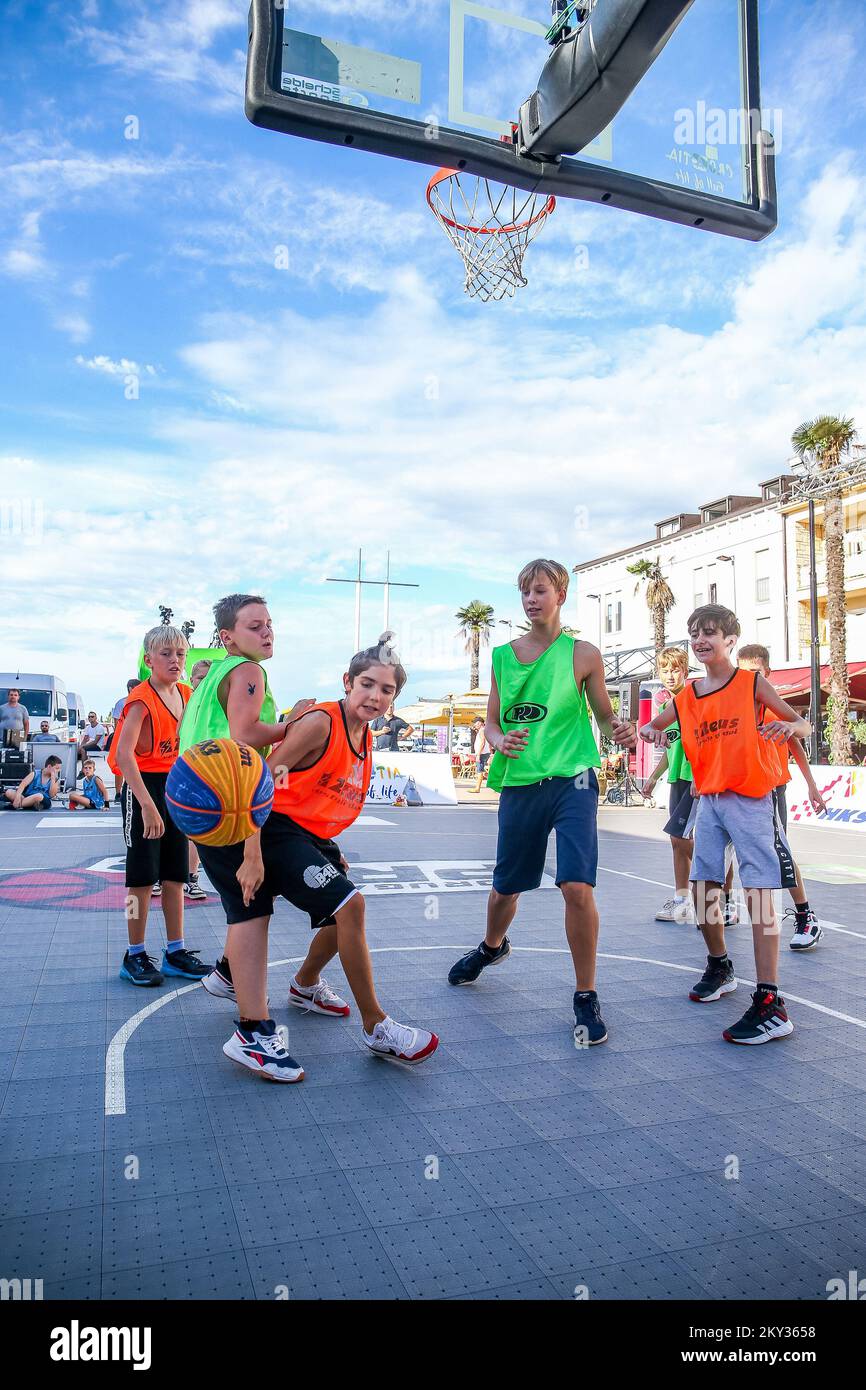 Kids day druring Pro 3x3 Croatia Tour as part of FIBA 3x3 Quest tournament  in Umag, Croatia on August 20, 2022. Photo: Srecko Niketic/PIXSELL Stock  Photo - Alamy