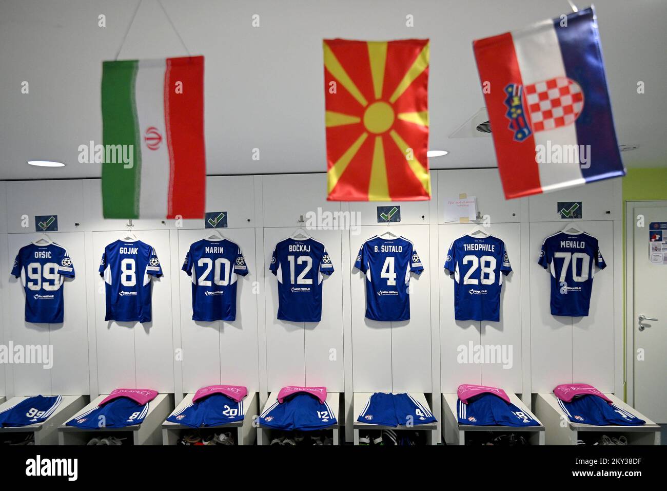 General view of the dressing room of GNK Dinamo prior UEFA Champions League Play-Off Second Leg match between Dinamo Zagreb and Bodo/Glimt at Maksimir Stadium on August 24, 2022 in Zagreb, Croatia. Photo: Marko Lukunic/PIXSELL Stock Photo