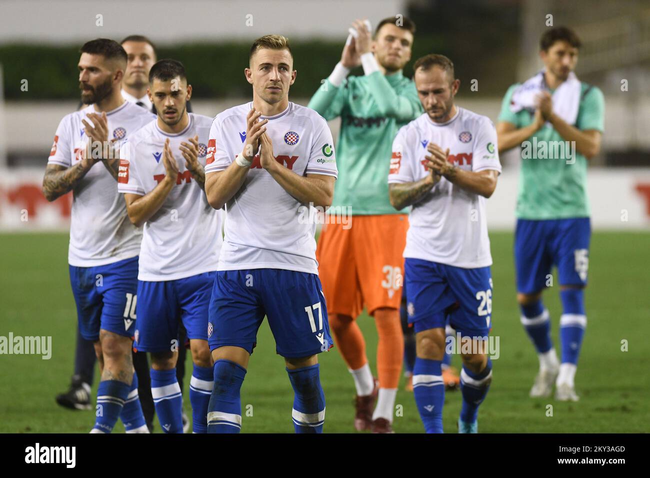 Dario Melnjak of Hajduk acknowledge the fans after UEFA Europa