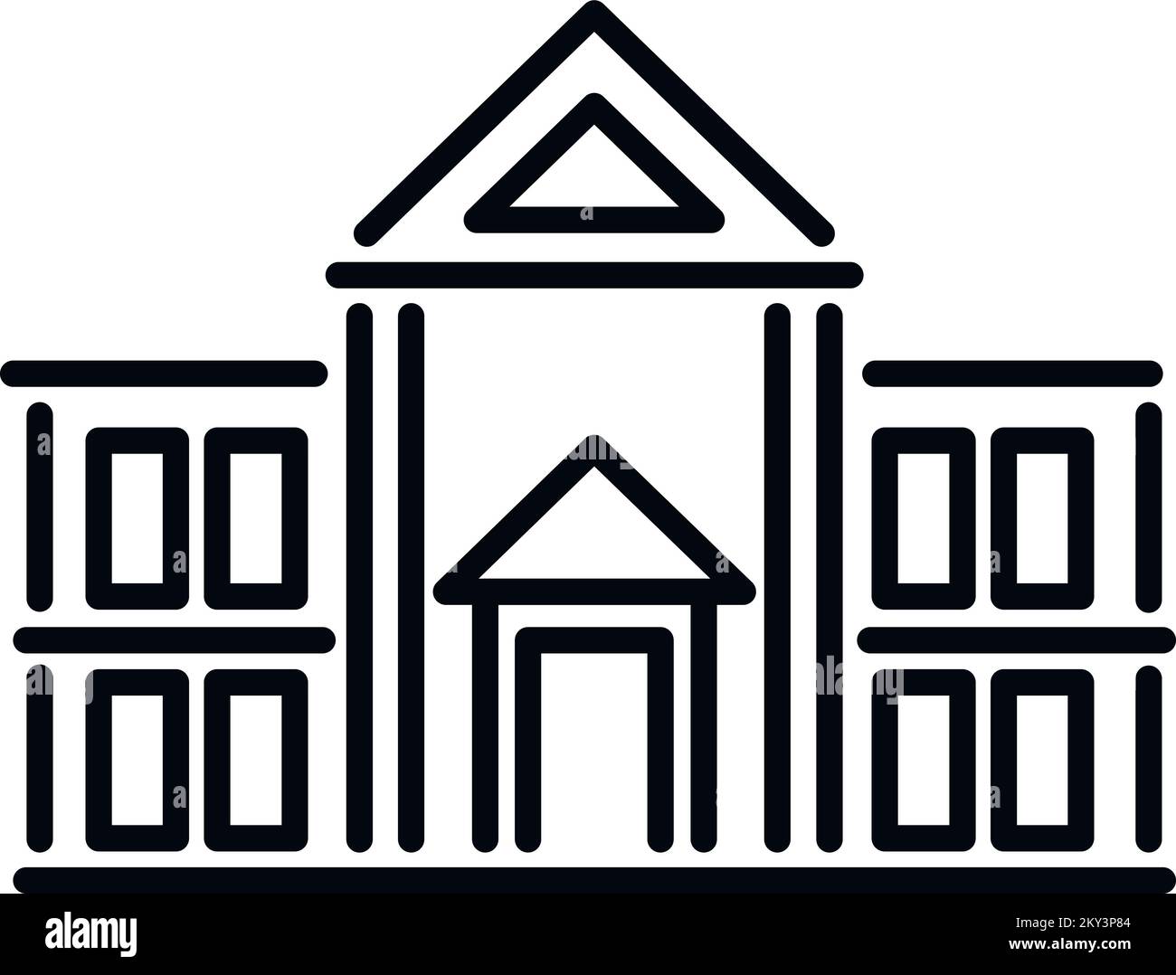 School icon outline vector. Campus education. City life Stock Vector