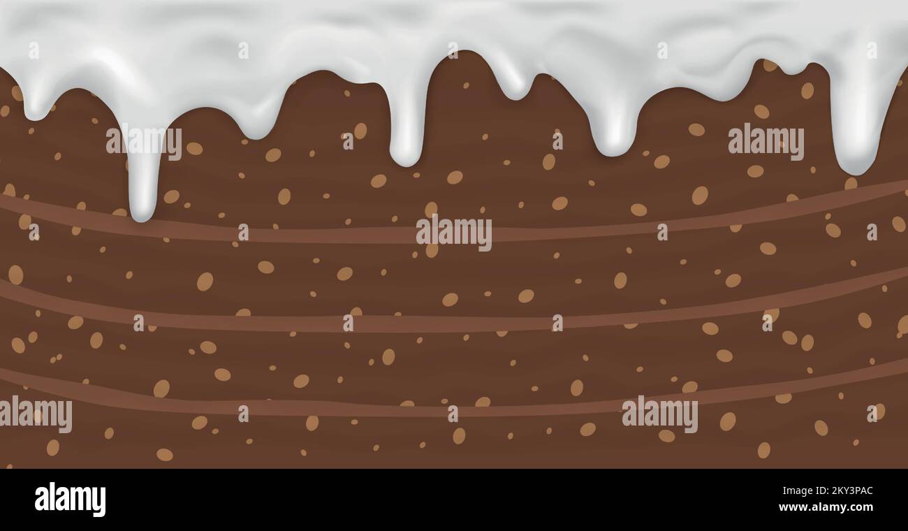 Panoramic background layer cake, food texture - Vector illustration Stock Vector