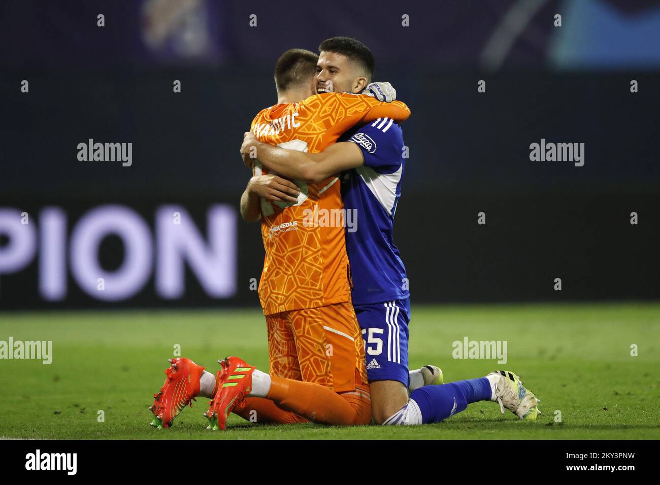 Zagreb, Croatia. 15th July, 2023. Luka Ivanusec of Dinamo Zagreb leaves the  pitch with an injury during the Supersport Supercup match between GNK Dinamo  Zagreb and HNK Hajduk Split at Maksimir stadium