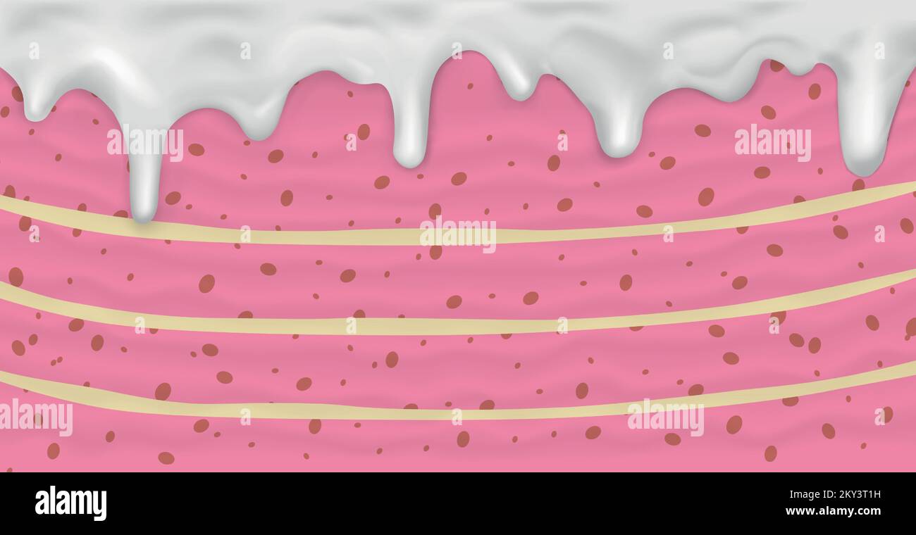 Panoramic background layer cake, food texture - Vector illustration Stock Vector