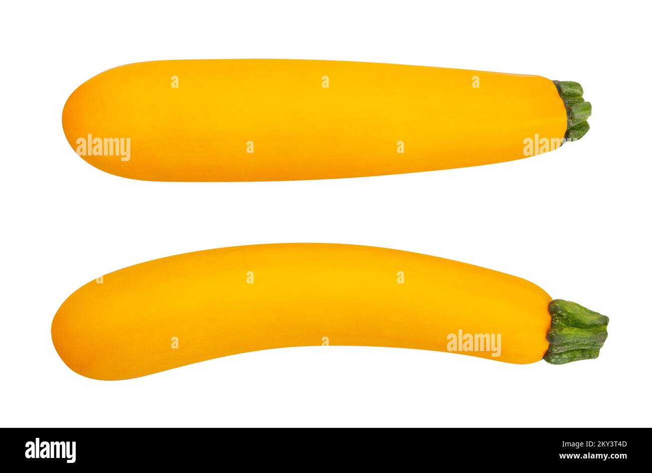 yellow courgette path isolated on white Stock Photo