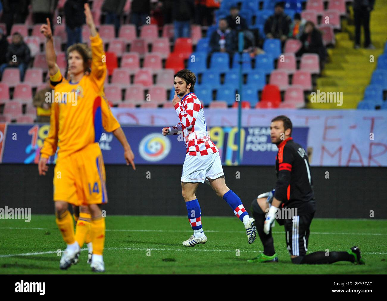 Croatia's  Niko Kranjcar celebrates scoring a goal Stock Photo