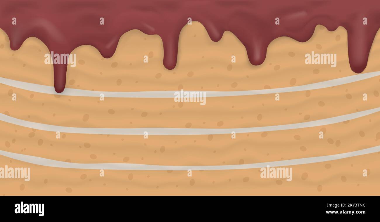 Panoramic background layer cake, food texture - Vector illustration Stock Vector