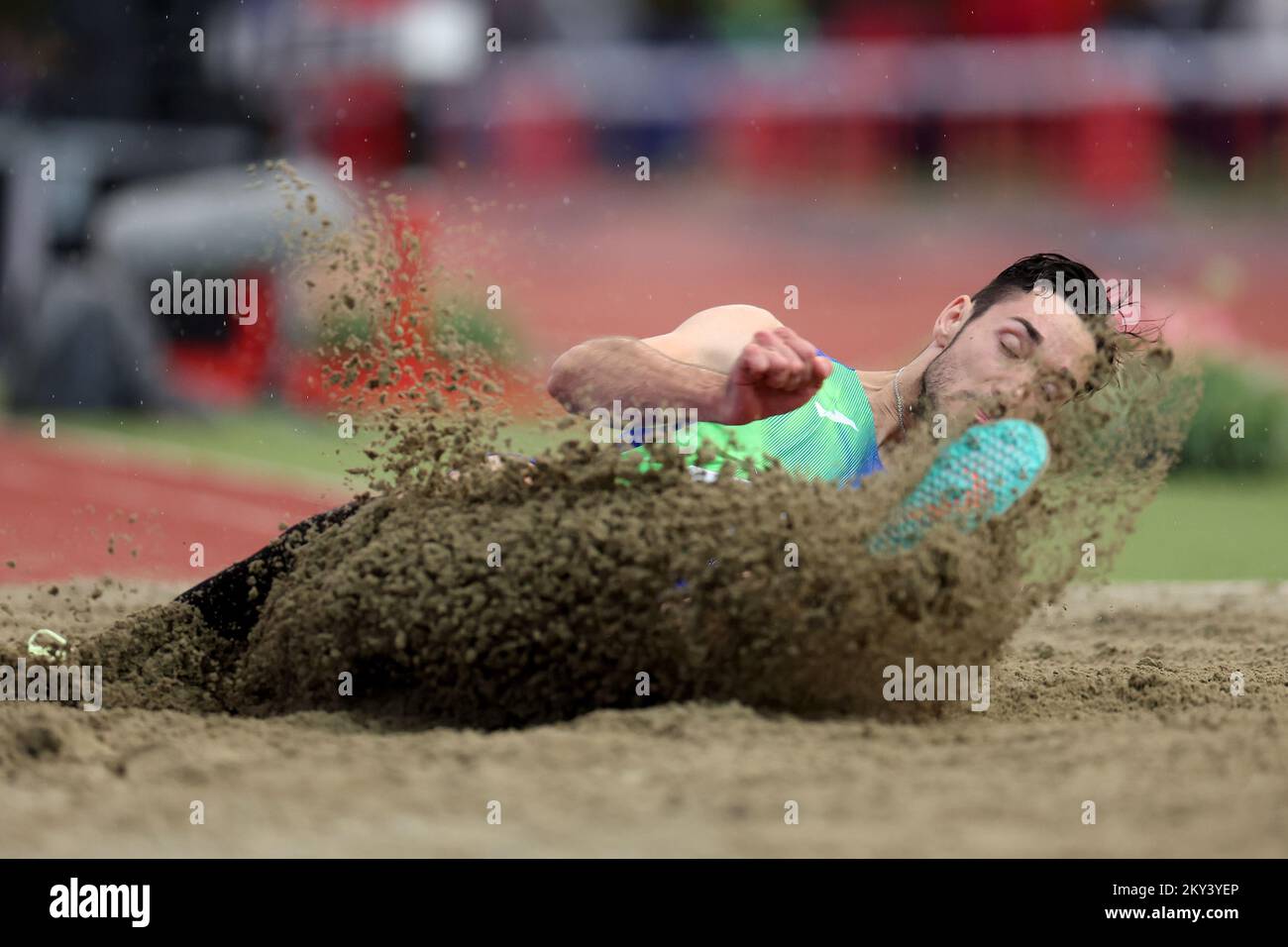 ZAGREB, CROATIA - SEPTEMBER 11: Jan Luxa of Slovenia competes in Men's ...