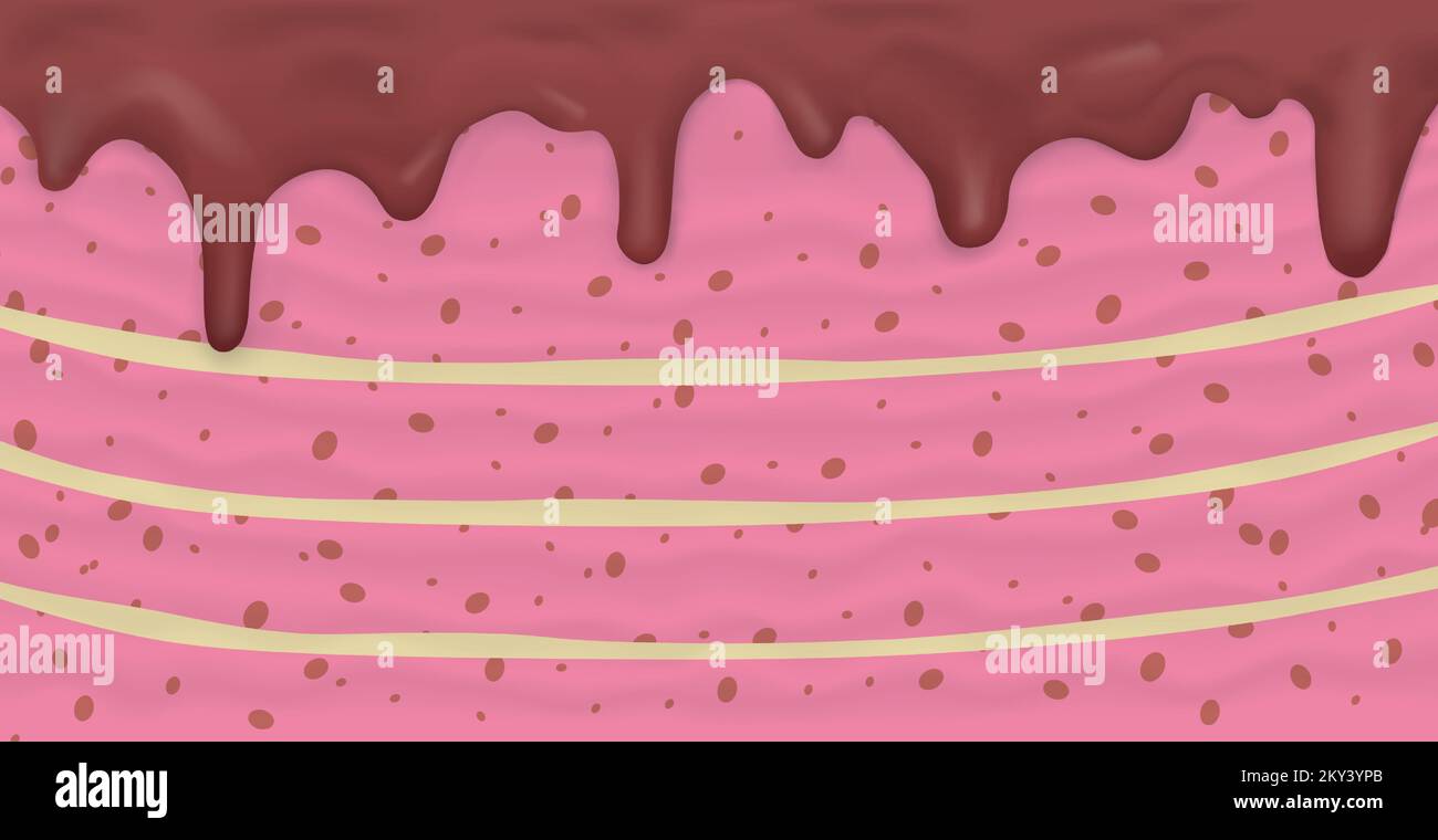 Panoramic background layer cake, food texture - Vector illustration Stock Vector