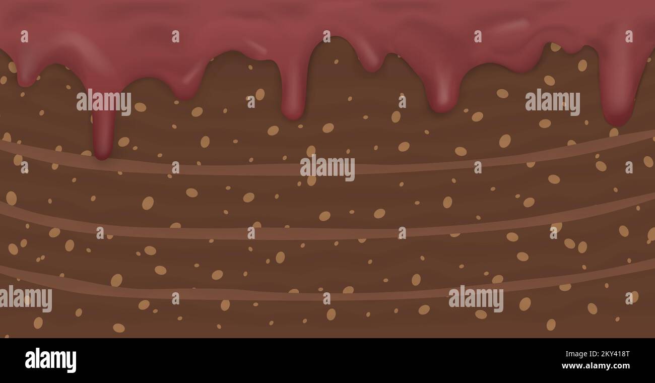Panoramic background layer cake, food texture - Vector illustration Stock Vector