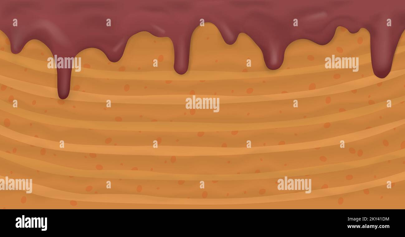 Panoramic background layer cake, food texture - Vector illustration Stock Vector