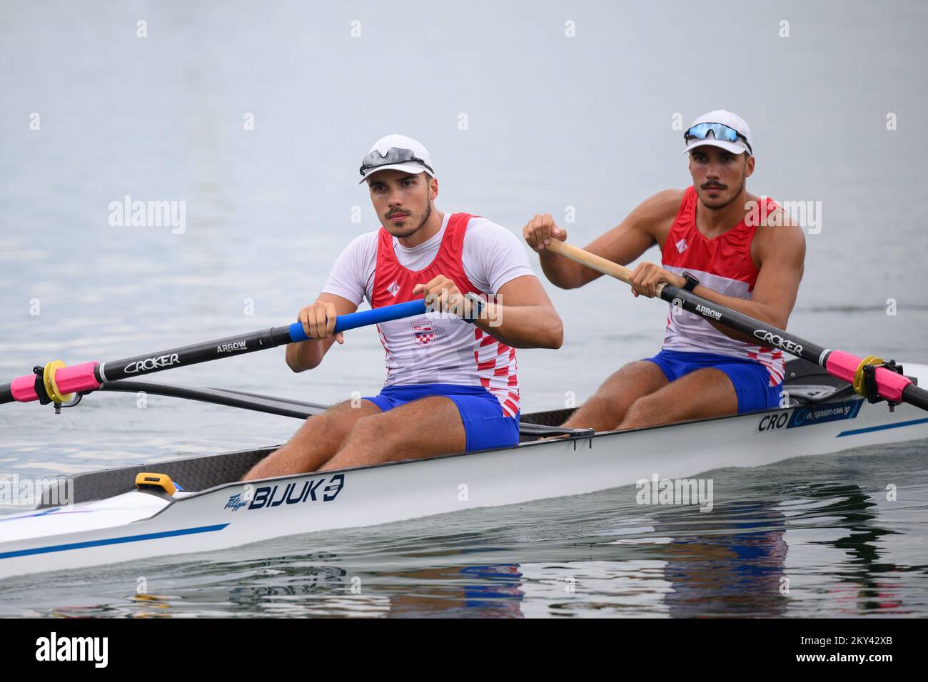 Croatian rowers Patrik Loncaric and Anton Loncaric during Media day at