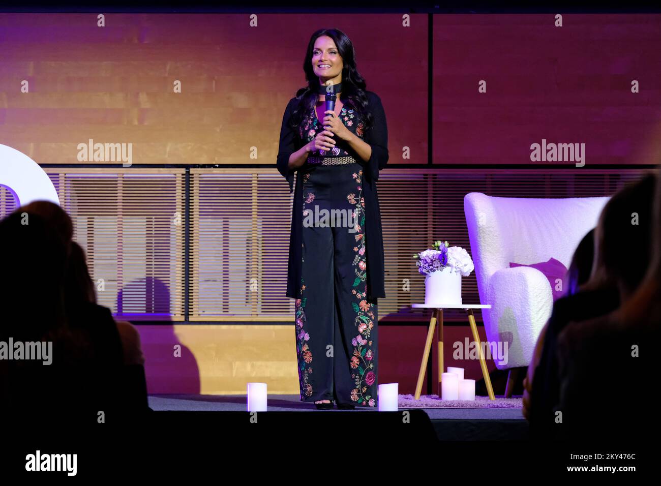 The world's leading parenting expert, clinical psychologist and New York Times bestselling author, Dr. Shefali Tsabary, gave a lecture on the concept of conscious parenting held at the Mozaik Event Center in Zagreb, Croatia on September 21, 2022. Photo: Slaven Branislav Babic/PIXSELL Stock Photo