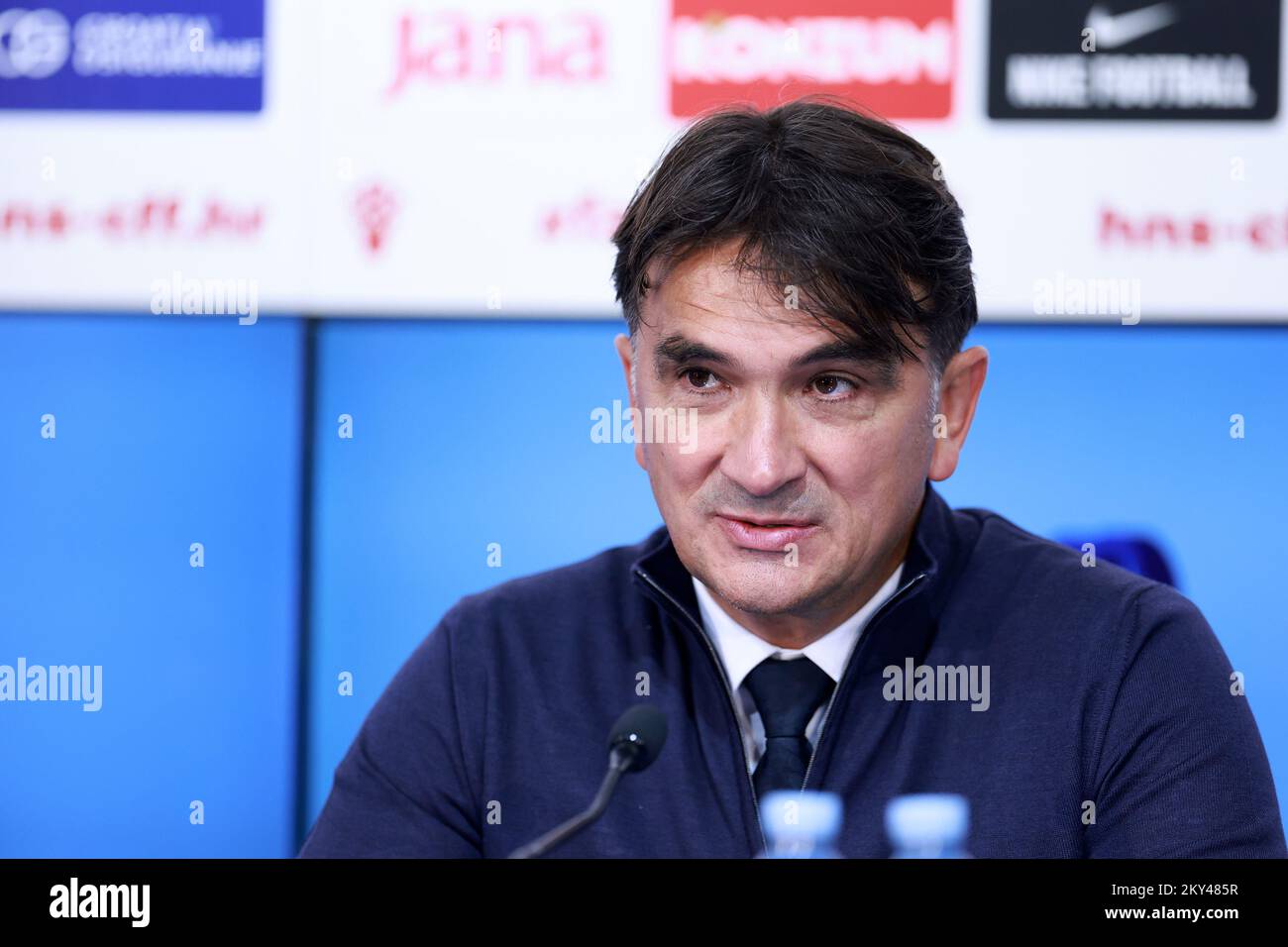 ZAGREB, CROATIA - SEPTEMBER 22: Croatian national coach Zlatko Dalic held a media conference after the UEFA Nations League League A Group 1 match between Croatia and Denmark at Stadion Maksimir on September 22, 2022 in Zagreb, Croatia. Photo: Sanjin Strukic/PIXSELL Stock Photo