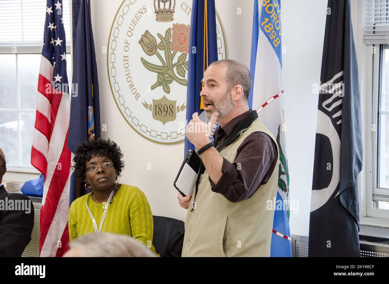 Queens n y jan 14 2013 roy e dunn right deputy director of the