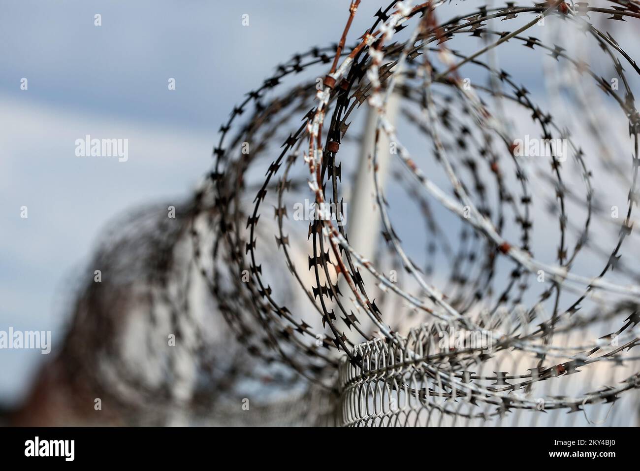 Concertina wire can be seen in the photo in Zagreb, Croatia on September 27, 2022. Photo: Igor Kralj/PIXSELL Stock Photo