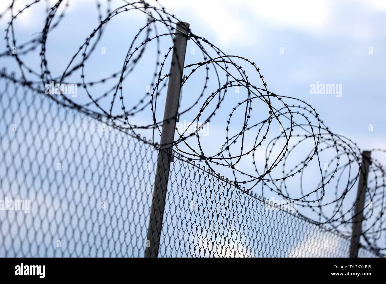Concertina wire can be seen in the photo in Zagreb, Croatia on September 27, 2022. Photo: Igor Kralj/PIXSELL Stock Photo