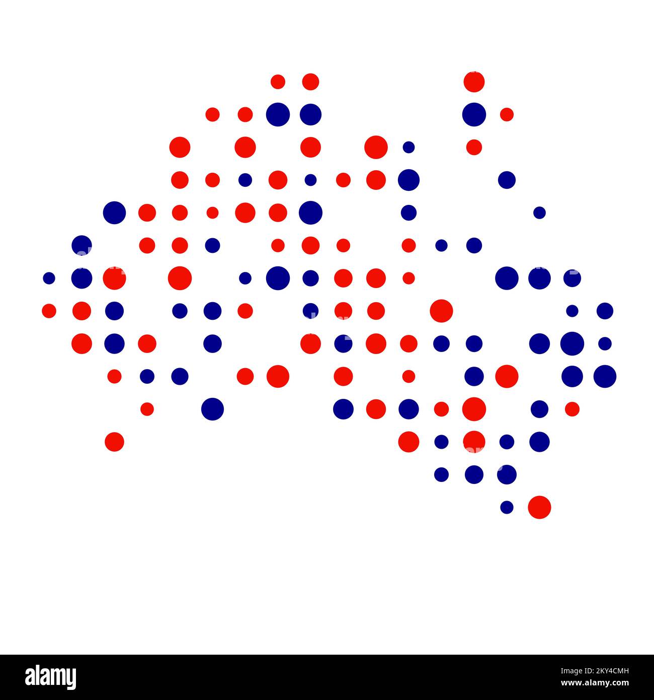 Australia Silhouette Pixelated generative pattern illustration Stock Vector
