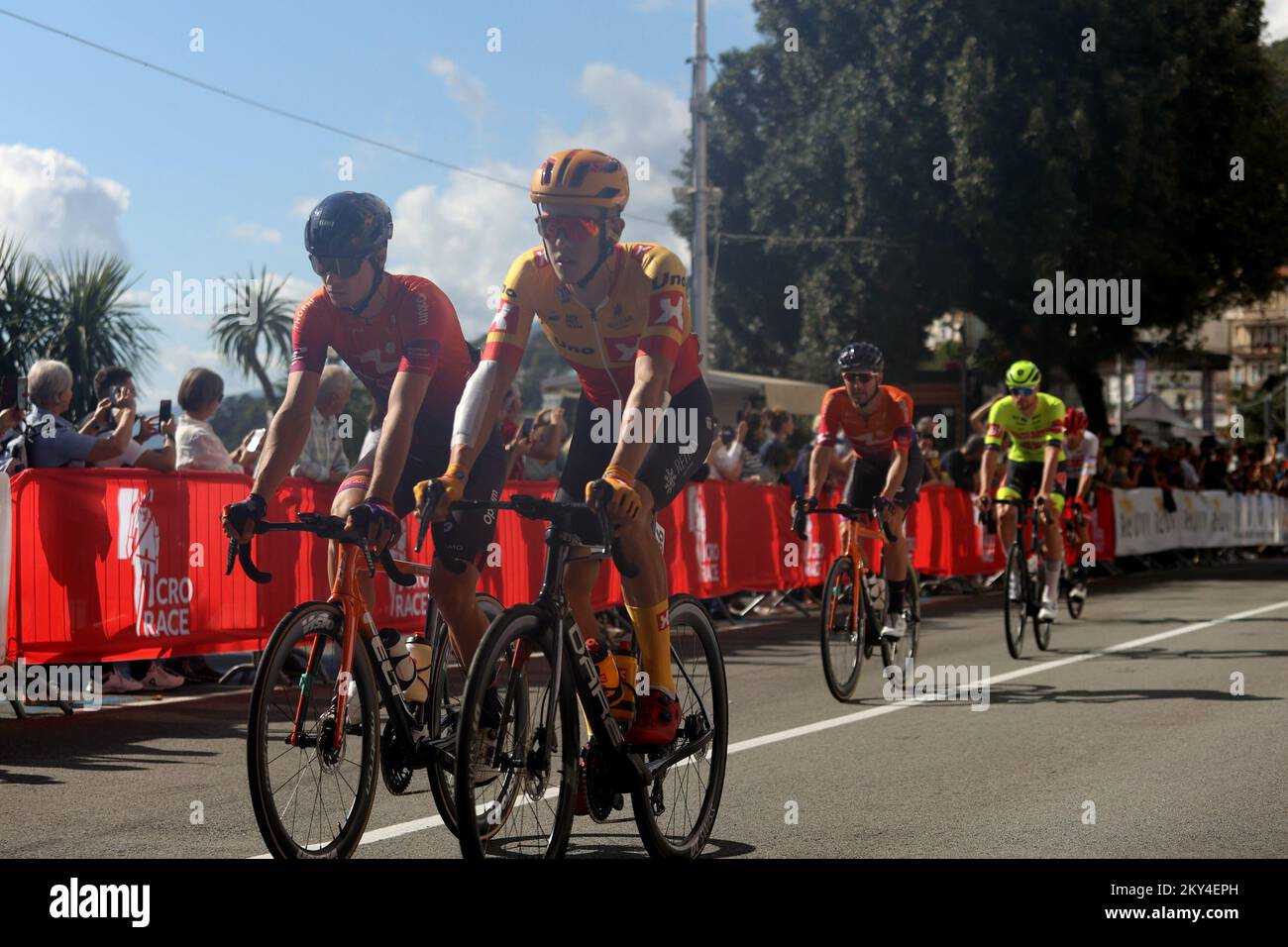 Opatija, CROATIA - OCTOBER 01: Jonas Gregaard of Denmark and Team Uno-x Pro Cycling during the 7th CRO race 2022 - stage 5 from Opatija to Labin on October 1, 2022 in Opatija, Croatia. Photo: Nel Pavletic/PIXSELL Stock Photo