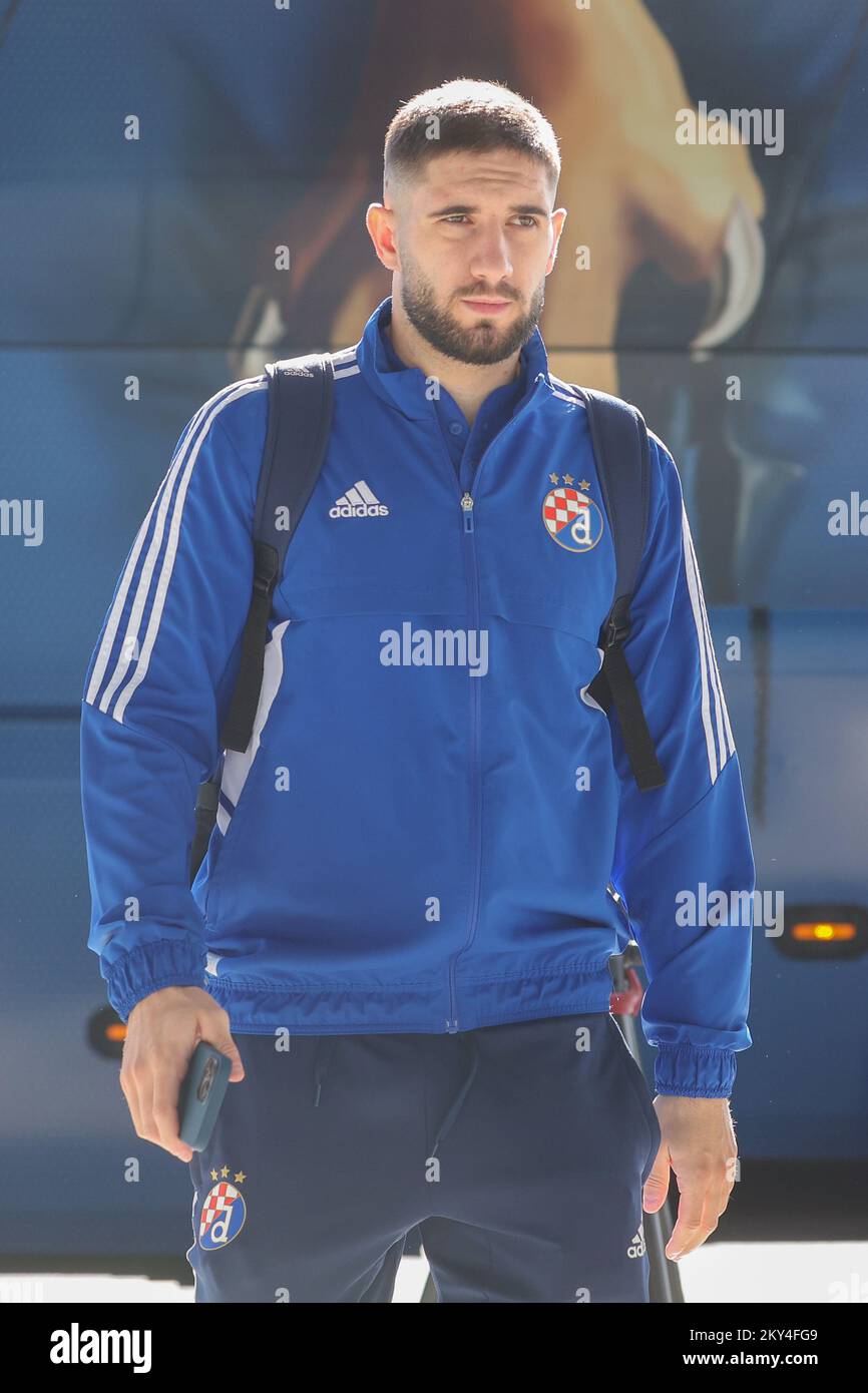 Zagreb, Croatia. 15th July, 2023. Luka Ivanusec of Dinamo Zagreb leaves the  pitch with an injury during the Supersport Supercup match between GNK Dinamo  Zagreb and HNK Hajduk Split at Maksimir stadium