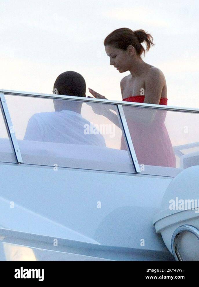 Eva Longoria Parker with her husband Tony Parker on the yacht Lady Ship ...