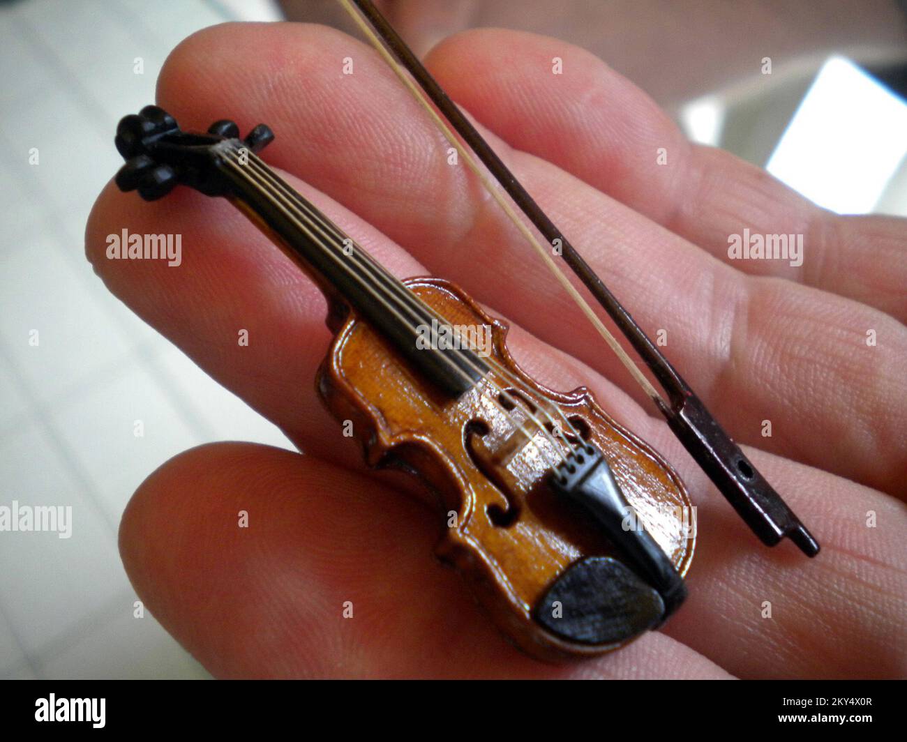 Inventor Vladimir from Borovo has made the smallest violin in the world. To create violin he cikakatimber from Bali and string made from Indian horsehair from Bolivia. Its length