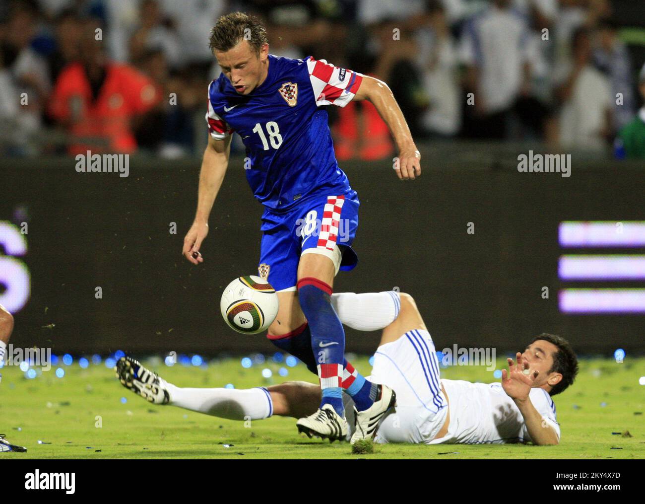 Croatia's Ivica Olic battles for the ball. Stock Photo