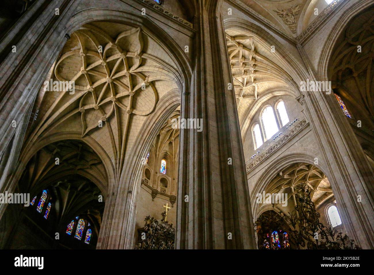 Interior of the Segovia Cathedral in Spain Stock Photo
