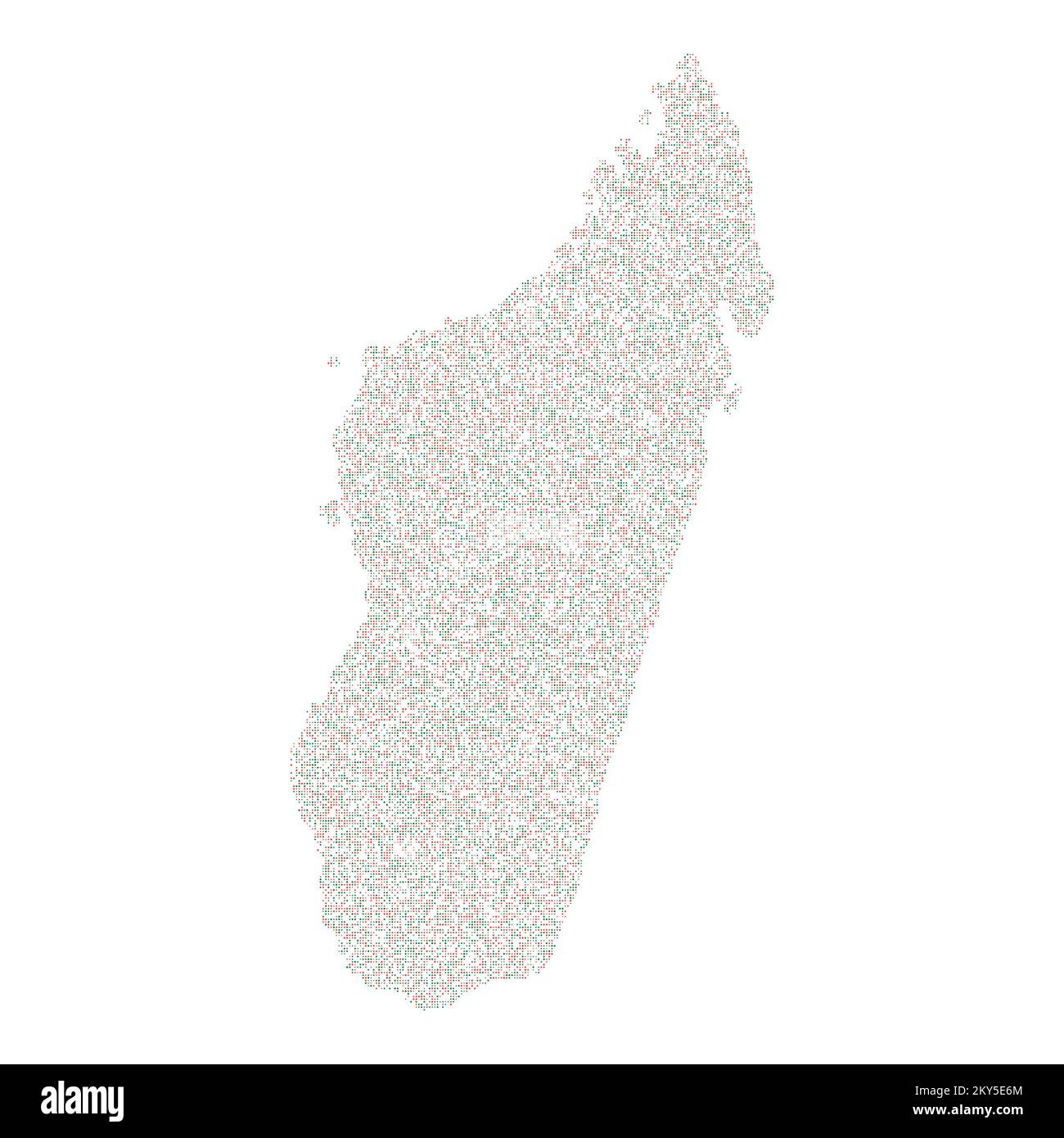 Madagascar Silhouette Pixelated generative pattern illustration Stock Vector
