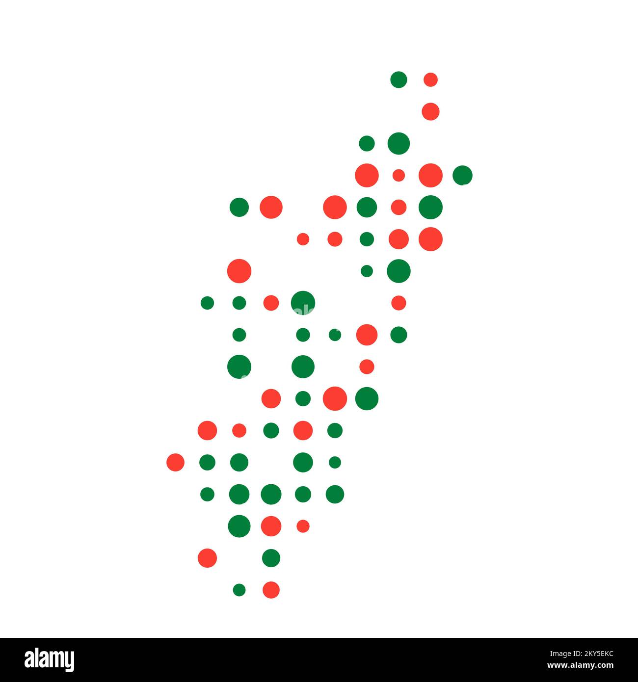 Madagascar Silhouette Pixelated generative pattern illustration Stock Vector
