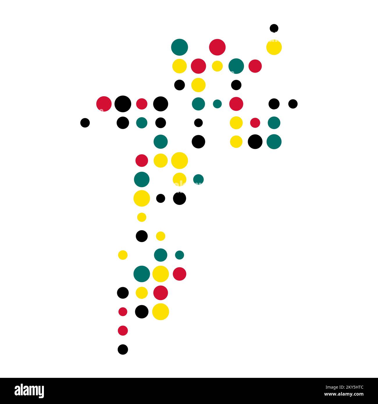 Mozambique Silhouette Pixelated generative pattern illustration Stock Vector