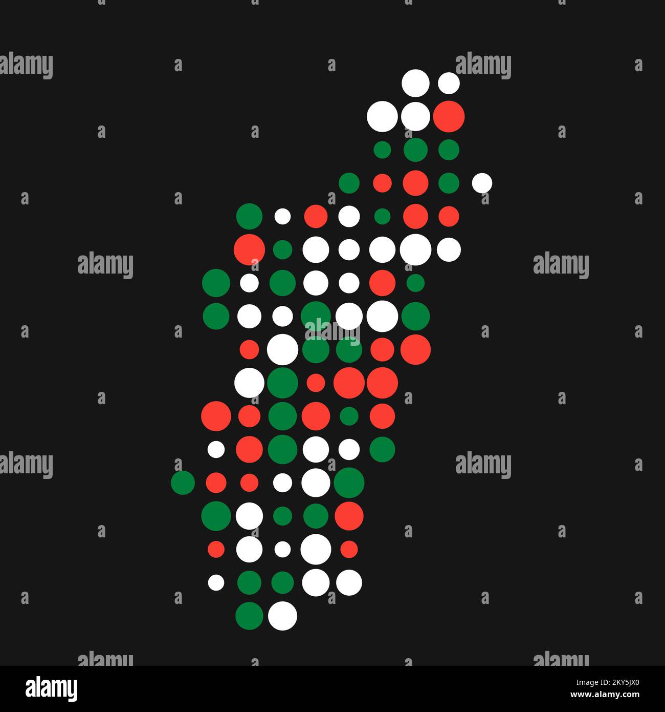 Madagascar Silhouette Pixelated generative pattern illustration Stock Vector