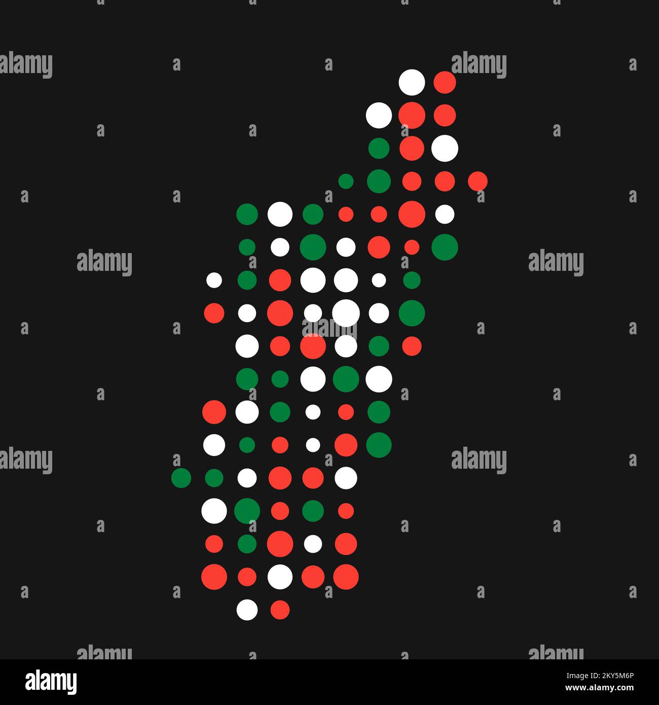 Madagascar Silhouette Pixelated generative pattern illustration Stock Vector